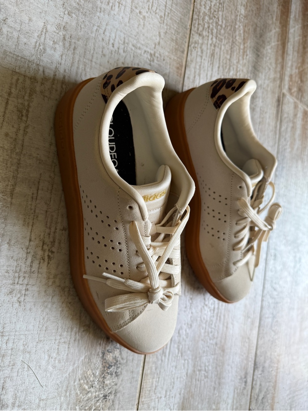 Adidas Advantage 2.0 Sneakers with Animal Print Accents- Size 8